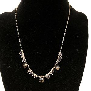 Smokey Topaz faceted teardrop with amethyst beads!
